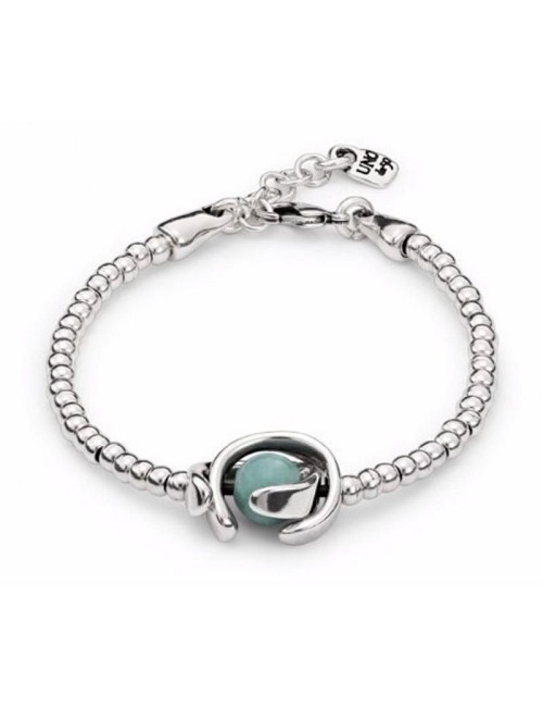 Pulsera Metales Baño Plata Abalorio Dobl
