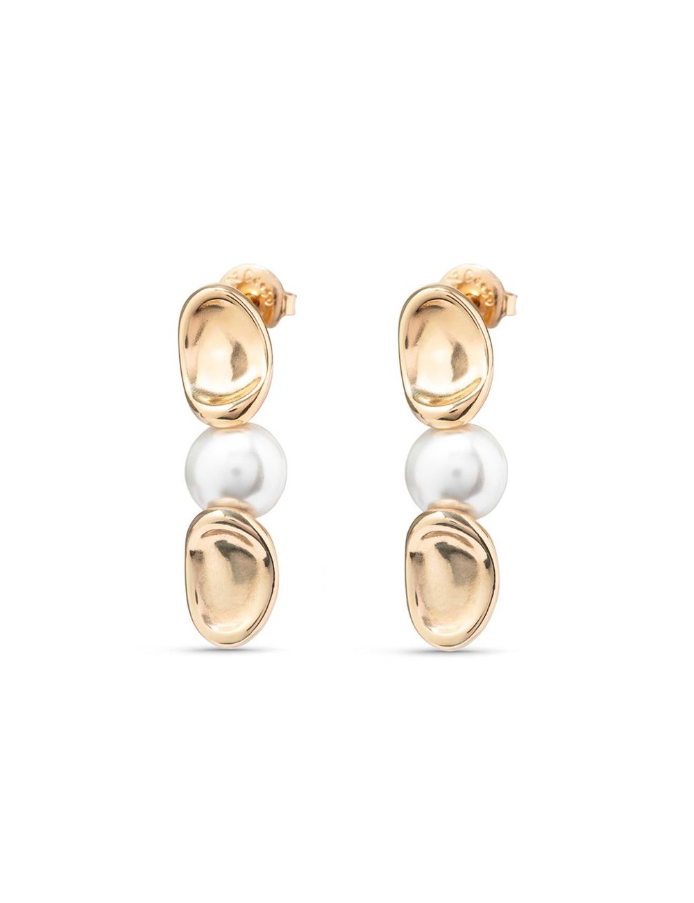 Pendientes Ovalados Dorados Perla