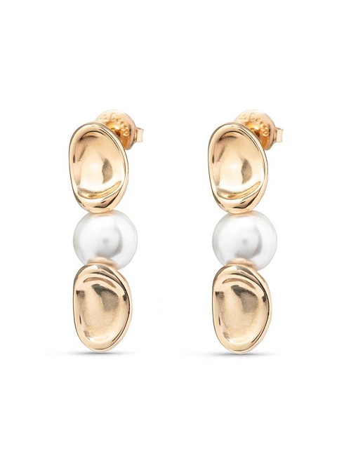 Pendientes Ovalados Dorados Perla