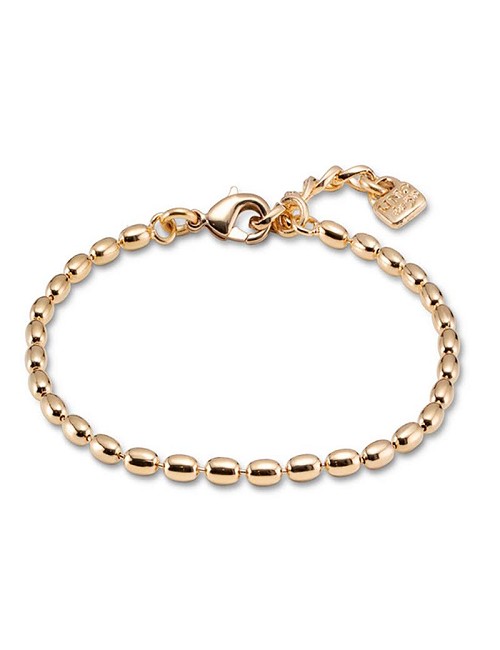 Pulsera Bañada En Oro Bolitas Alargadas