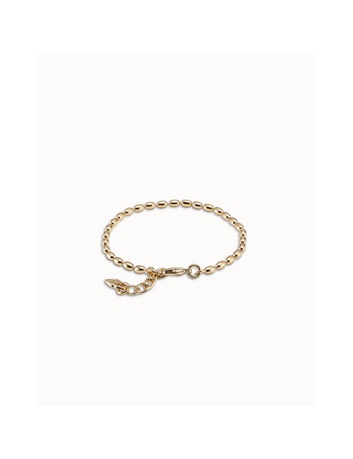 Pulsera Bañada En Oro Bolitas Alargadas