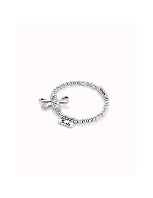 Pulsera Elastica Libelula Baño Plata