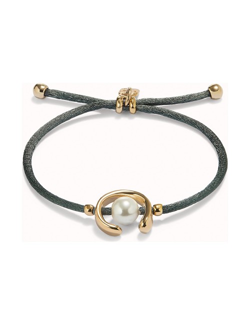 Pulsera Hilo Raton Negroro Baño Plata