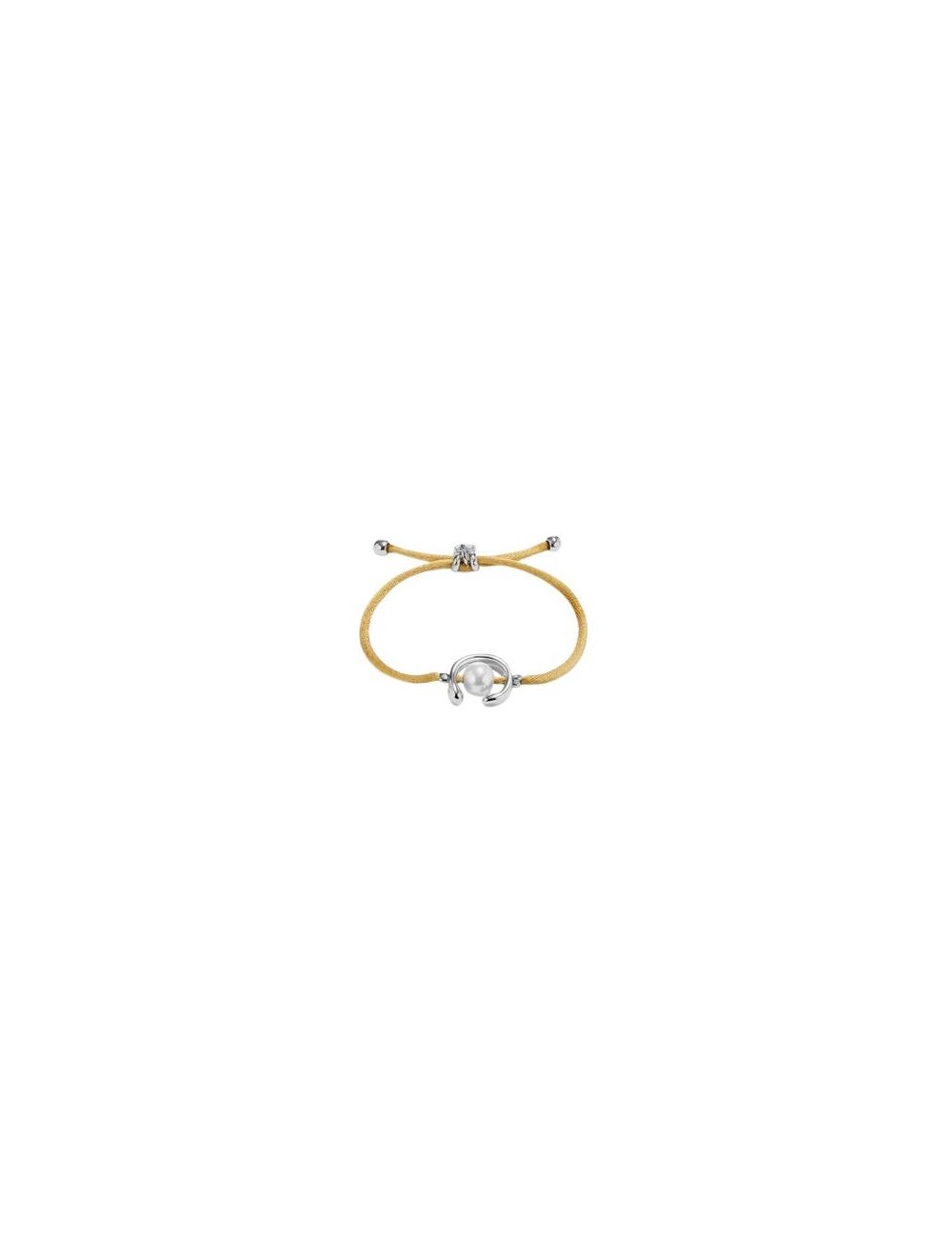 Pulsera Hilo de Raton Camel y Perla