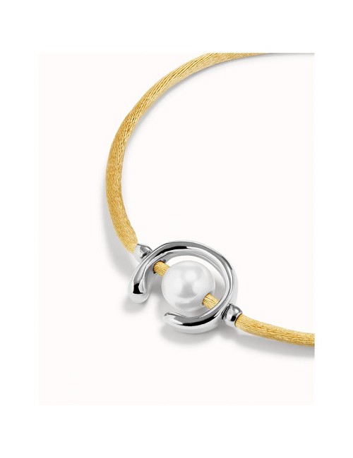 Pulsera Hilo de Raton Camel y Perla