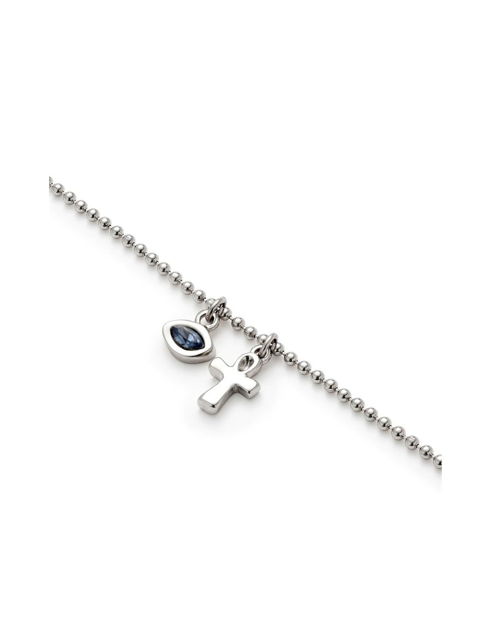 Pulsera Cadena Fina 2 Charm Baño Plata