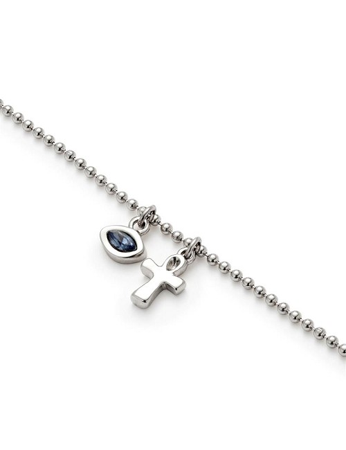 Pulsera Cadena Fina 2 Charm Baño Plata