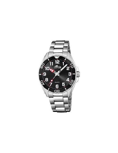 Reloj Lotus Acero Niño Esf Negra
