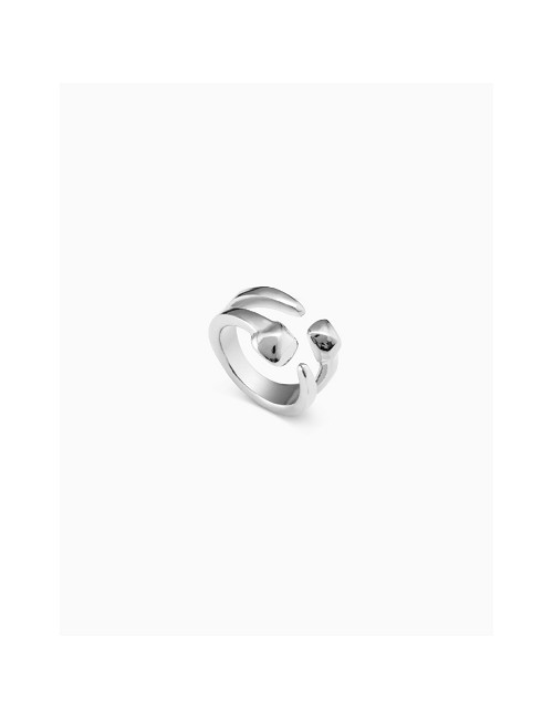 Anillo Aleación Ancho Metales Bañados En Plata