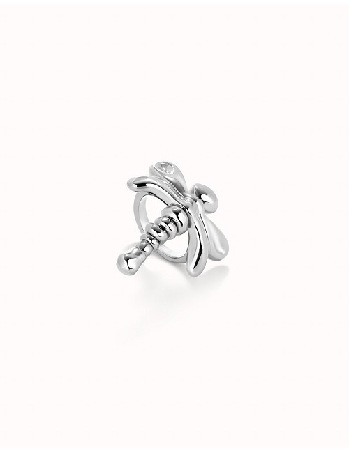Anillo Libelula Baño Plata