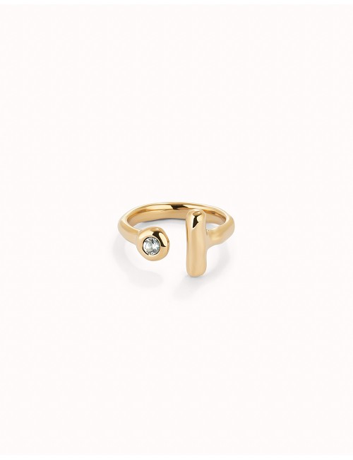 Anillo Baño Oro 18K Topacio Blanco