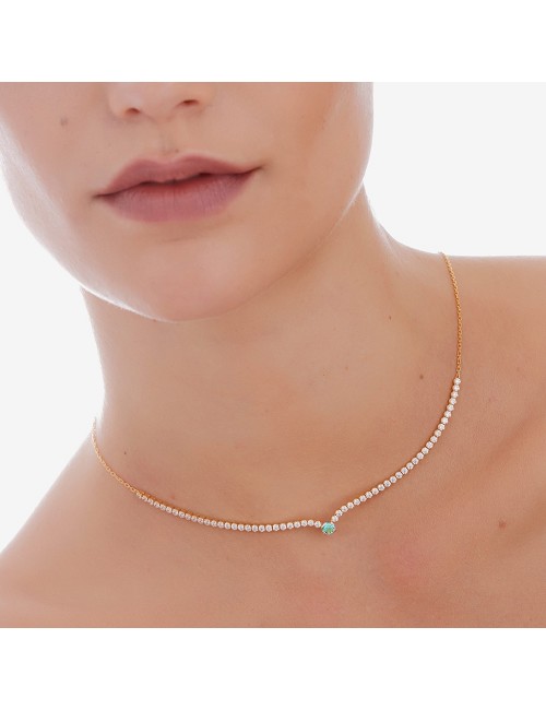Collar Corto Cascada Cristal