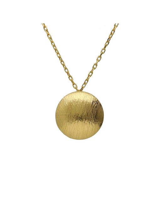 Collar Corto Esfera Plata Baño Oro 18K