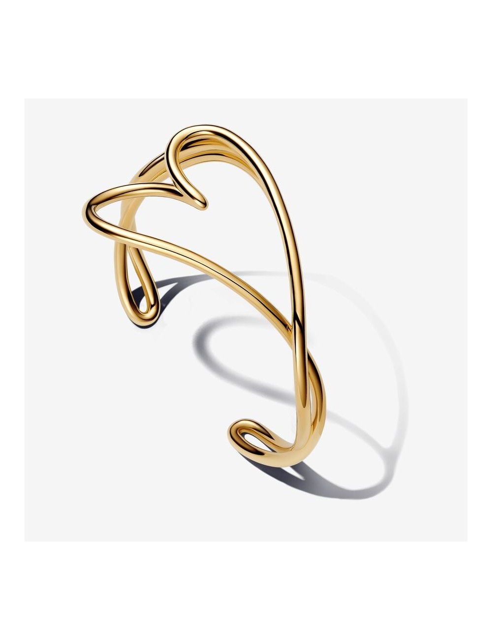 Heart 14K Gold-Plated Open Bangle