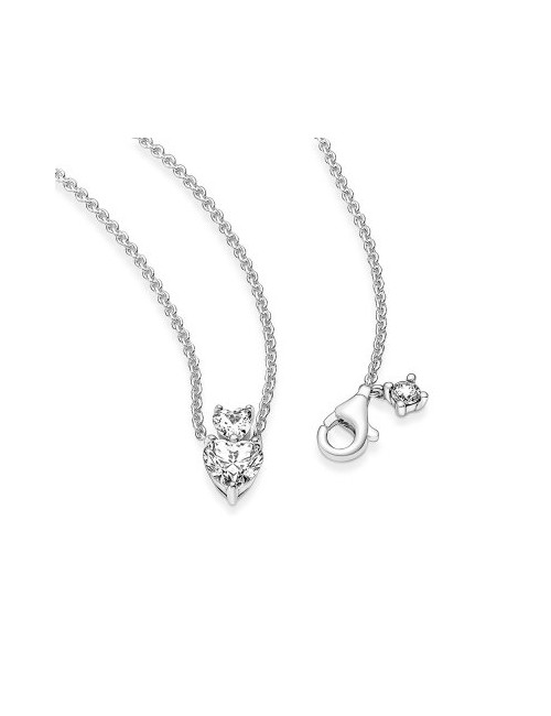 Heart Sterling Silver Collier With Clear