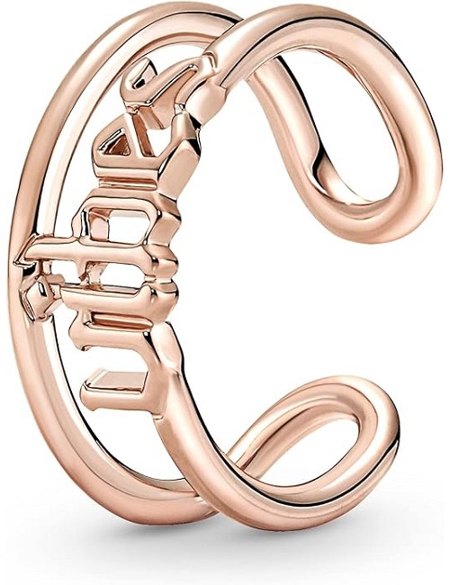 Vibes Script 14K Rose Gold-Plated Ring