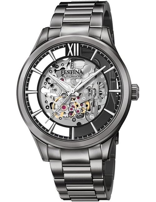 Festina Cab. Autom. Ace. Esf. Negro