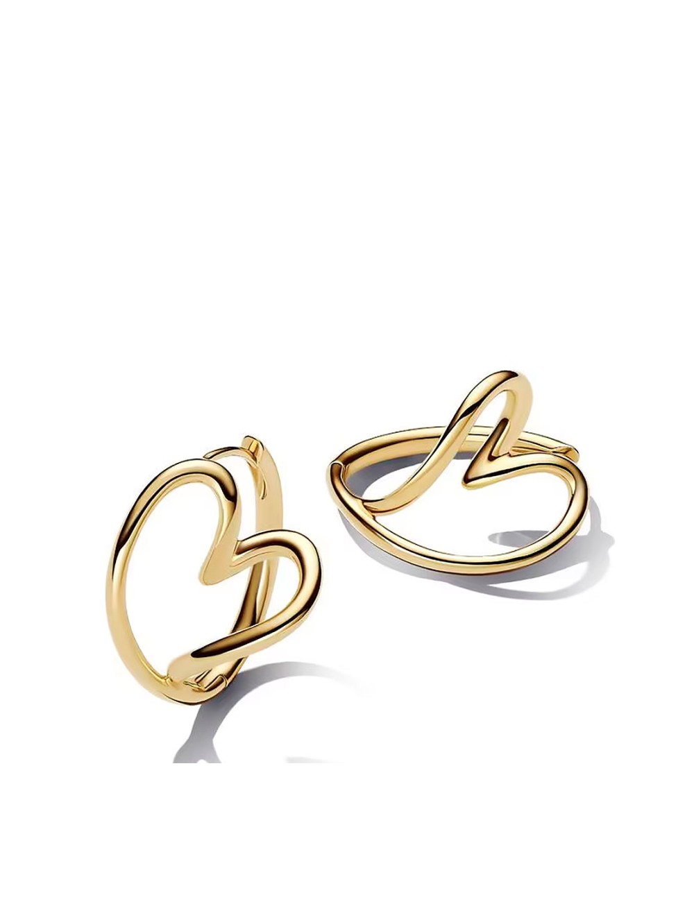 Heart 14K Gold-Plated Hoop