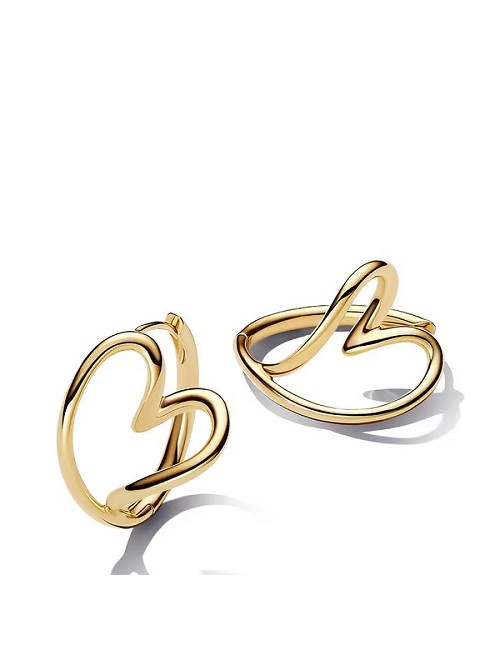 Heart 14K Gold-Plated Hoop