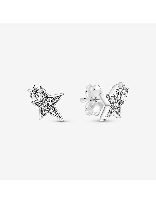 Pendientes de Botón Estrellas Asimétricas Brillantes