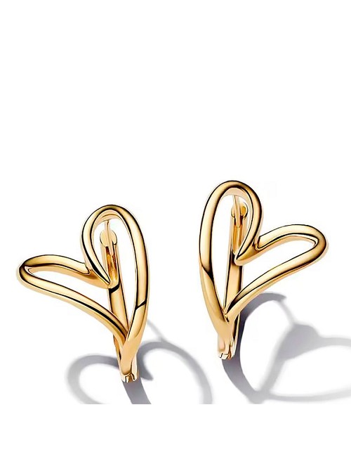 Heart 14K Gold-Plated Hoop