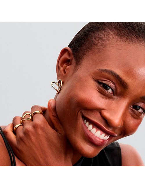 Heart 14K Gold-Plated Hoop