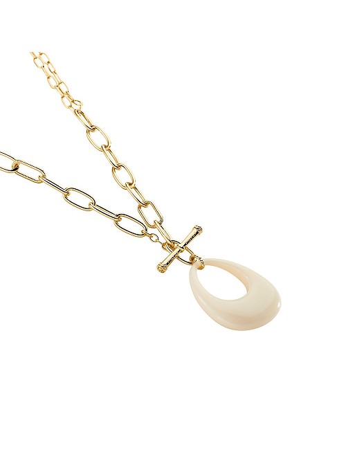 Colgante Marfil con Cadena Chapada