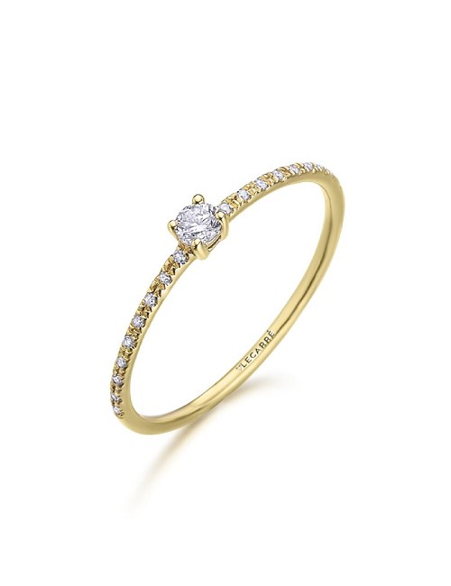 Anillo Oro Amarillo y Brillantes 0. 11 Ktes