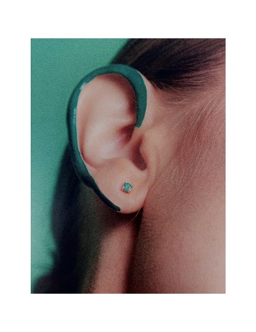 Pendientes Oro Amarillo con Esmeraldas y 4 Garras