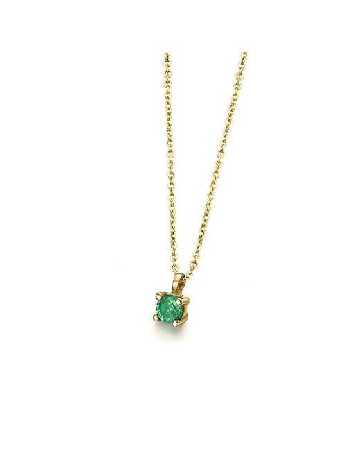 Gargantilla 4 Garras Oro Amarillo Esmeralda