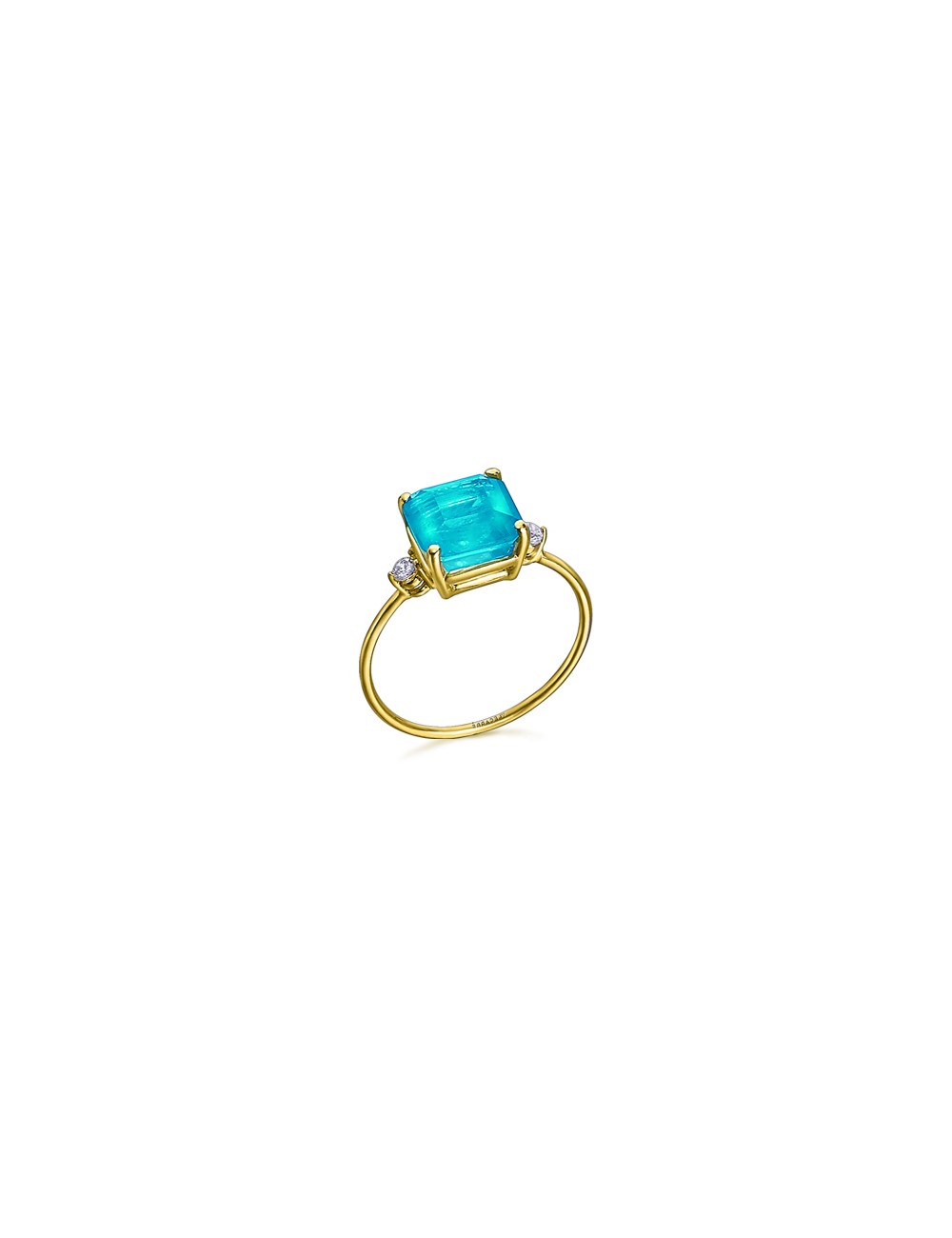 Anillo Oro con Piedra Topacio Azul