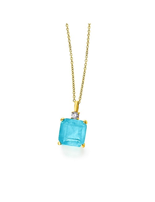 Colgante con Topacio Azul y Brillante