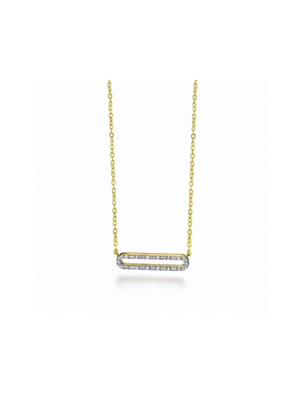 Gargantilla Oro Amarillo Hebilla 0. 08 Ct Hsi