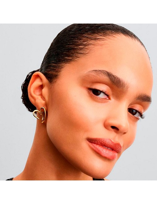 Heart 14K Gold-Plated Hoop