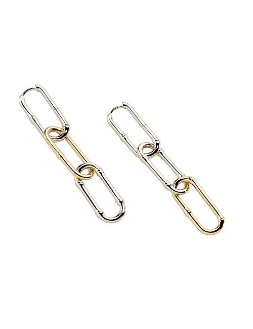 Pendientes Elongated Bamboo Hoops