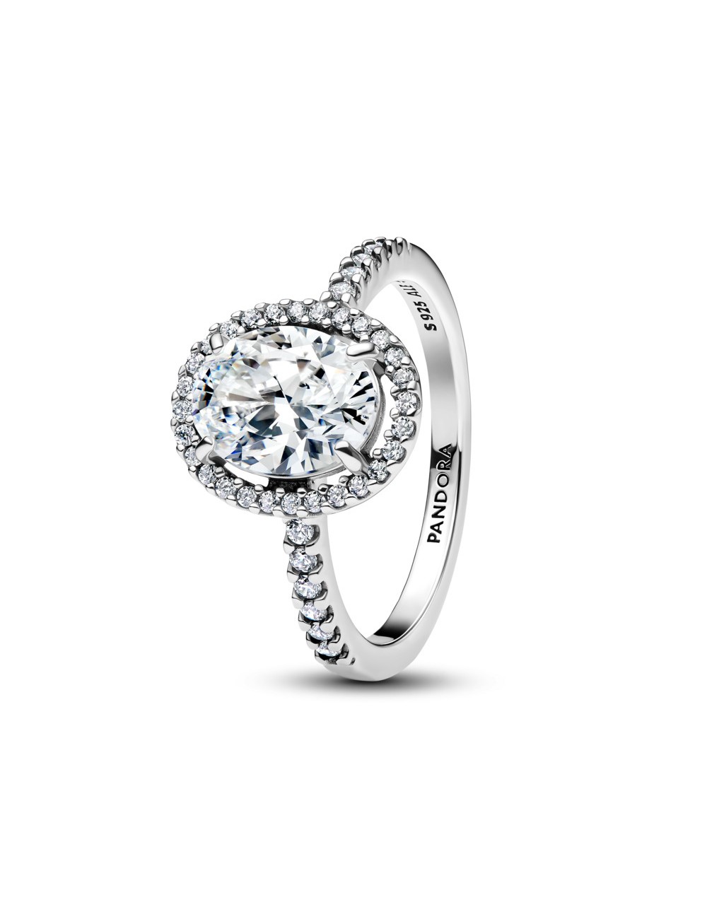 Sterling Silver Ring With Clear Cubic Zirconia