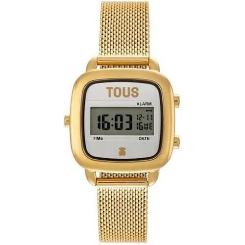 Reloj Digital con Brazalete de Acero Dorado D-Logo Mini