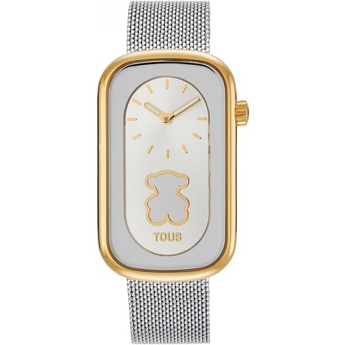 Reloj Analógico Bicolor con Silueta Oso y Brazalete de Acero T-Band Club