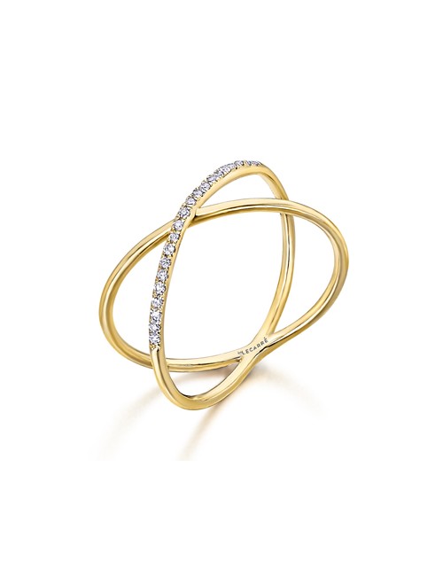 Anillo Cruzado Oa y Brill. 0. 09 Ct