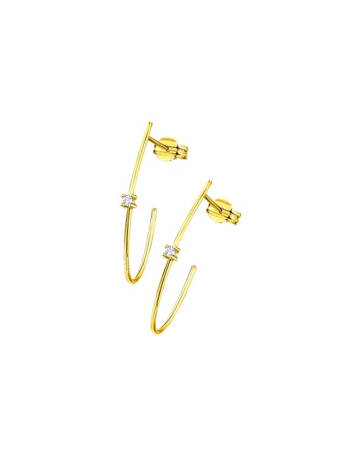 Pendientes Aro Alargdo Diamantes