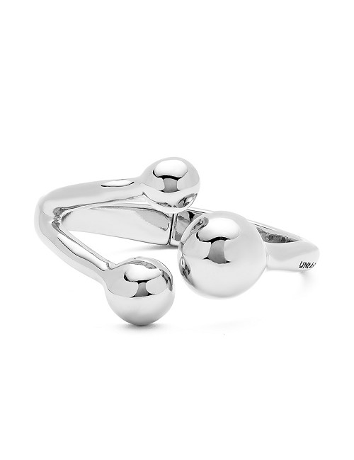 Pulsera Rígida con Tres Bolas En Aleación de Metales Bañadas En Plata de Ley