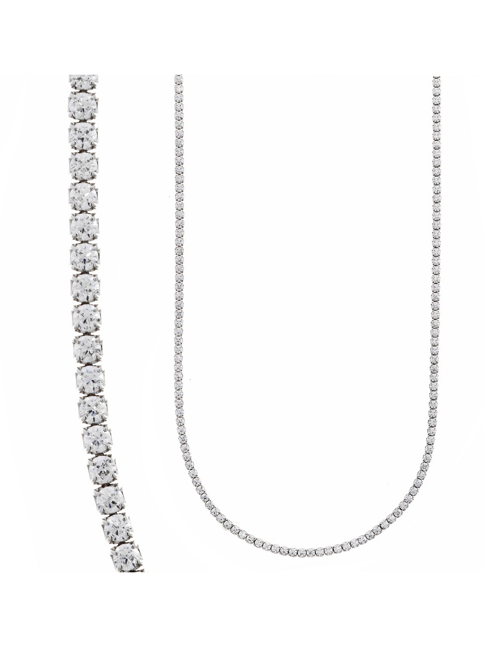 Collar Plata Rodio Riviere Circonitas Blancas