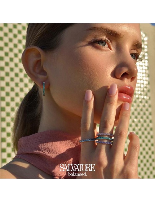 Pendientes Plata Rodio Aros Circonitas Paraiba