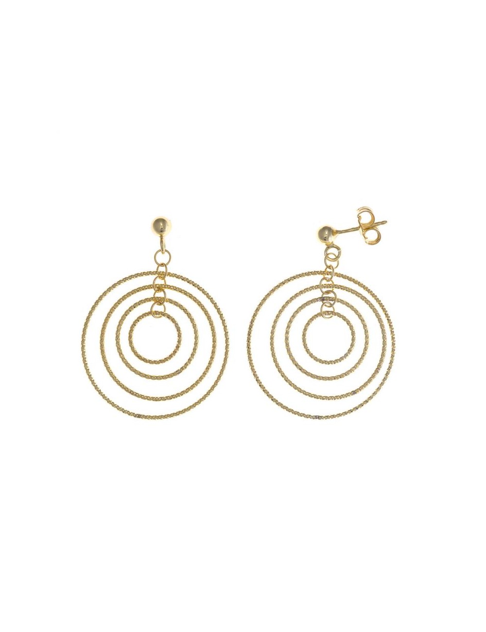 Pendientes Plata Chapado Dorado Aros Entrelazados Diamantados