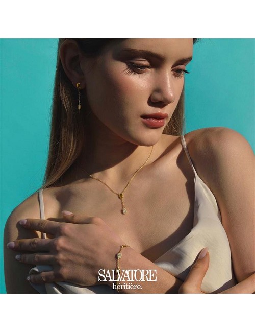 Collar Plata Chapado Dorado Rectangulo Micro Pave Circonitas Blancas Rectangulo Liso