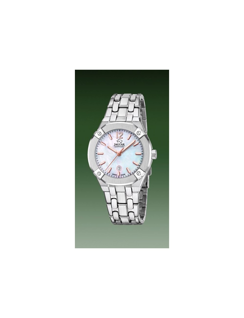 Reloj Suizo Jaguar Diplomatic Para Mujer, Color Nacarado J1016/1