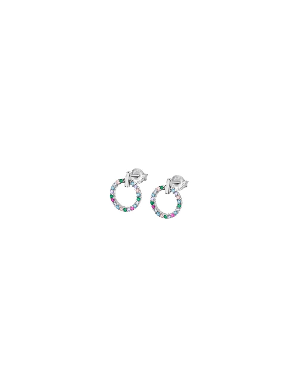 Pendientes Plata Lotus con Circonitas de Colores