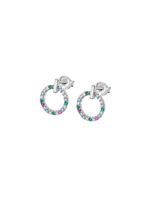 Pendientes Plata Lotus con Circonitas de Colores