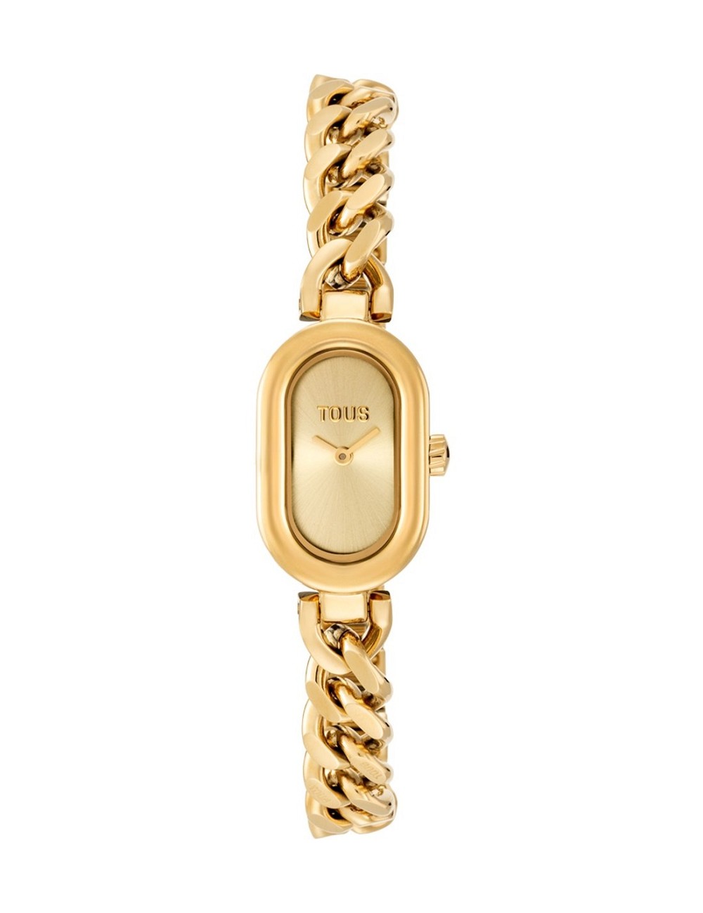 Reloj Analógico Joya con Brazalete Cadena de Acero Dorada Oval Time