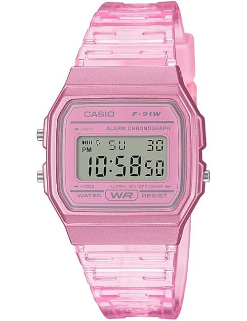 Reloj de Mujer Casio Collection F-91Ws-4Ef de Resina Rosa